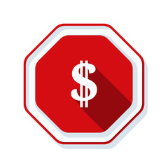US Dollar hazard sign