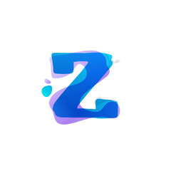 Z letter logo with watercolor splashes.