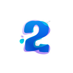 Number two logo with watercolor splashes.