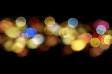 Colorful Bokeh on Black Background.