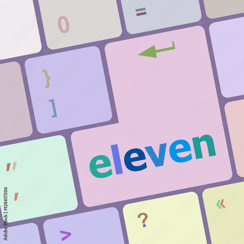 Poster eleven button on computer pc keyboard key