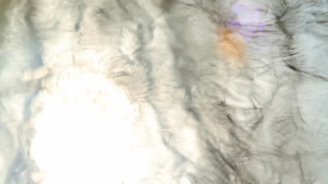 blured reflexion on surface of driving water.
