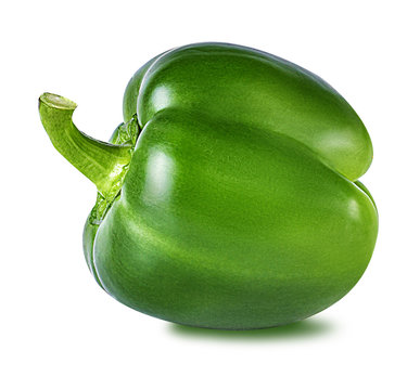 green bell peppers isolated on white