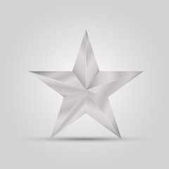 Silver star elegant on white background.Vector illustration