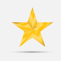 Gold star elegant on white background