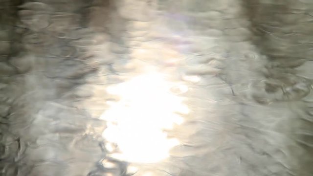 blured reflexion on surface of driving water.
