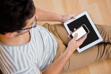 Man using his mobile phone