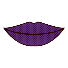 silhouette smiling purple lips icon vector illustration