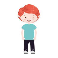 red hair boy with informal suit vector illustration