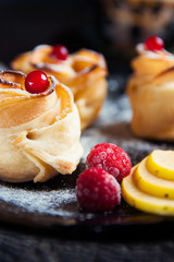 Delicious and beautiful apple rose puff pastries