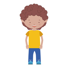 brunette boy with informal suit vector illustration