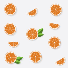 Seamless pattern with flat orange. Vector background