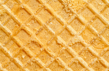 Sweet wafer. Texture close-up. Flat view.