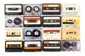 vintage cassette tape isolated white background