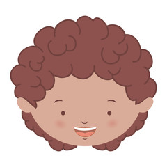 avatar front face brunette boy vector illustration