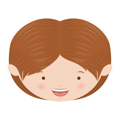 avatar front face caucasian boy vector illustration