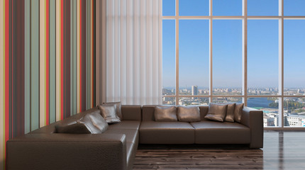 cozy corner in a residential home. Interior living room. 3d rend