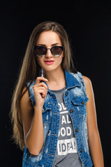 A young vaping maiden. Vape experience.