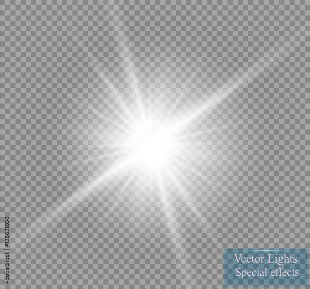 Wall mural glow light effect. star burst with sparkles. vector illustration