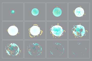 Lightning explosion special effect animation frames