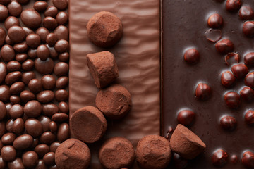 background of chocolate and sweets