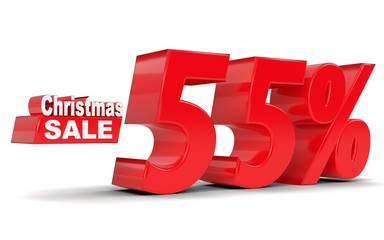 Christmas sale. Discount fifty five percent off