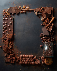 frame of chocolates