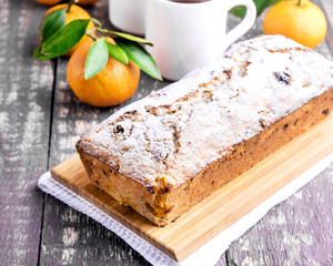 Christmas cake with citrus and berry