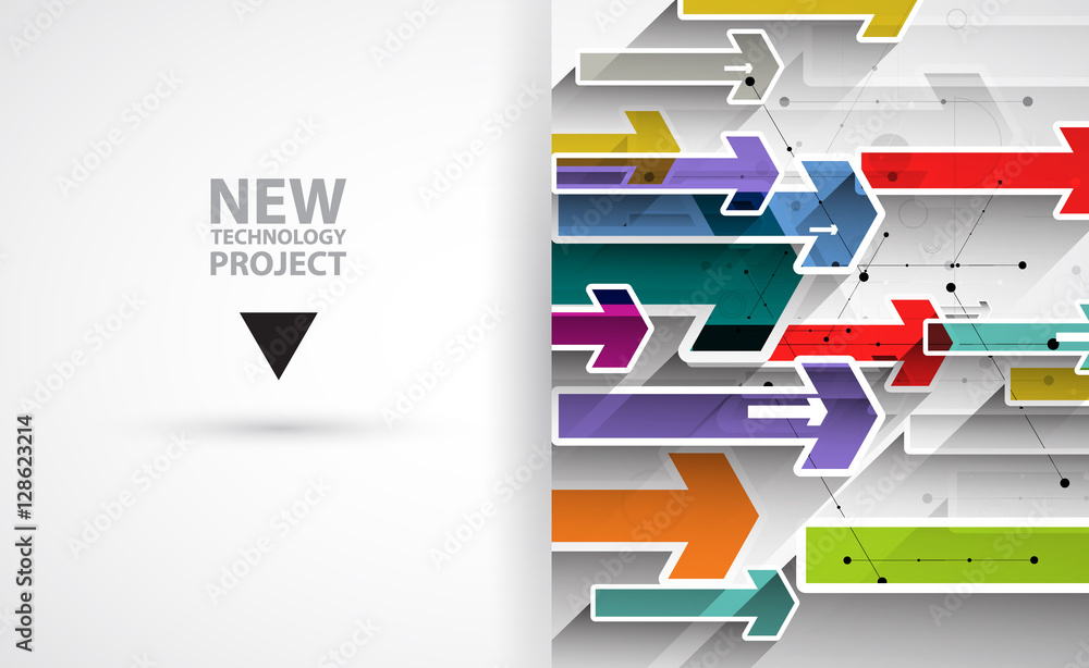 Aufkleber flow of arrows. imagination of business or technology process. vector futuristic background with gre