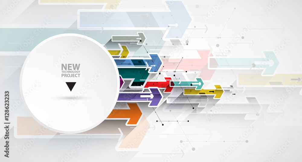 Aufkleber flow of arrows. imagination of business or technology process. vector futuristic background with gre