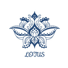 Obraz premium Decorative vector lotus flower
