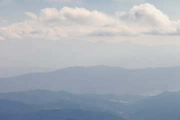 Naklejka premium Beautiful autumn Beskidy mountains landscape