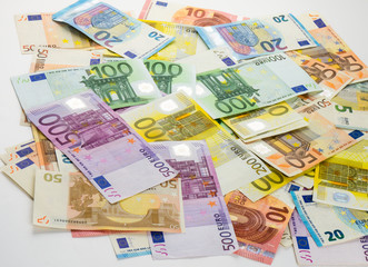 euro banknote money  finance concept cash on white background