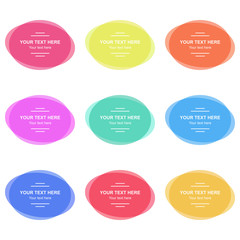 Set of vector colorful round banners. Abstract vector shapes for design with sample text