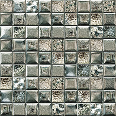 Seamless pattern, polished metallic mosaic. Abstract background.