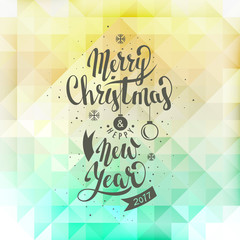 Merry Christmas and Happy New Year. Lettering. Vector