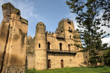 Naklejka premium Ghebbi Castle in Gondar, Ethiopia, built by the king Fasilide