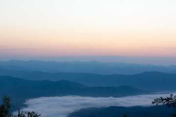 landscape mountain hill when sunset