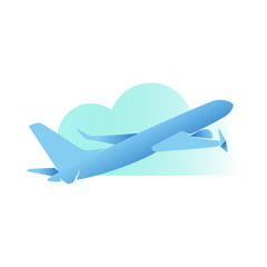 plane icon logo sky airplane cloud vector gradient blue