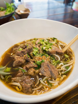 Noodles with Beef Stew Soup