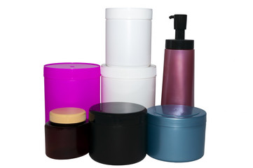 Set of plastic capacities of different color