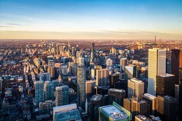 Wandcirkels aluminium View of Toronto City from above - Toronto, Ontario, Canada © diegograndi