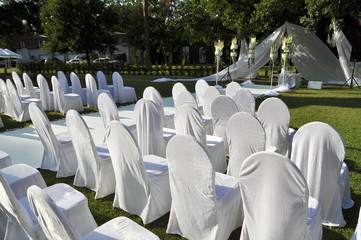 Chairs for the wedding ceremony