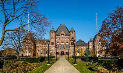 Legislative Assembly of Ontario situated in Queens Park - Toronto, Ontario, Canada - obrazy, fototapety, plakaty