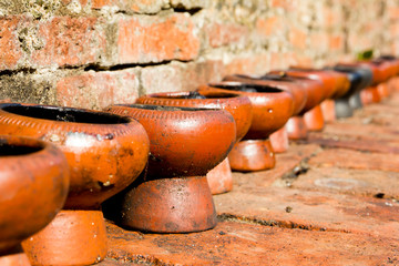 row old candle at Thai north in temple