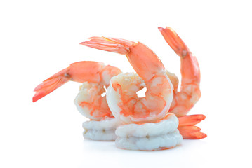 Cooked shrimps,prawns isolated on white background