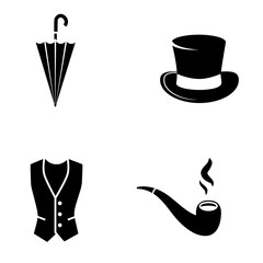 Gentleman vector icon set.