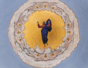 Painting of the dome of the ascension Cathedral in a Russian Orthodox women's ascension monastery, Jerusalem, Israel
