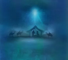 Biblical scene - birth of Jesus in Bethlehem. © diavolessa