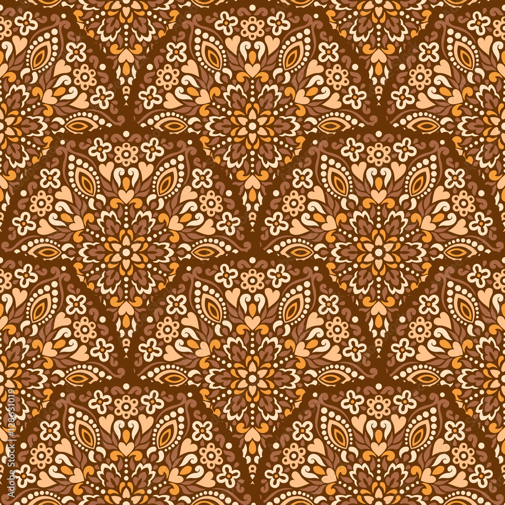 Poster seamless background with abstract ethnic pattern.